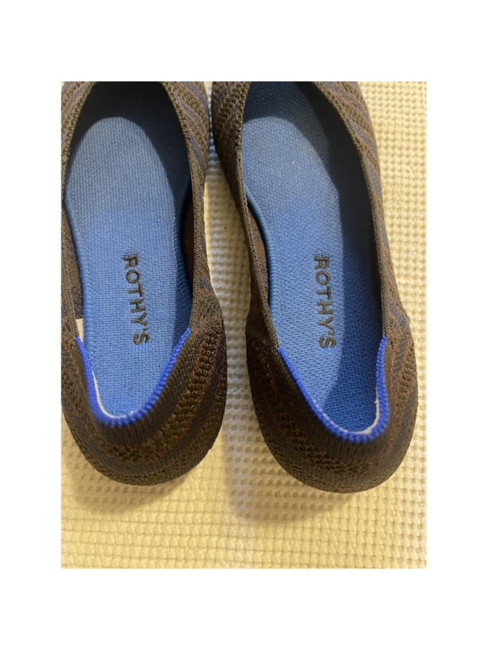 Rothy’s Sapphire Zebra Square Toe Ballet Flat Animal Print Shoes 8.5